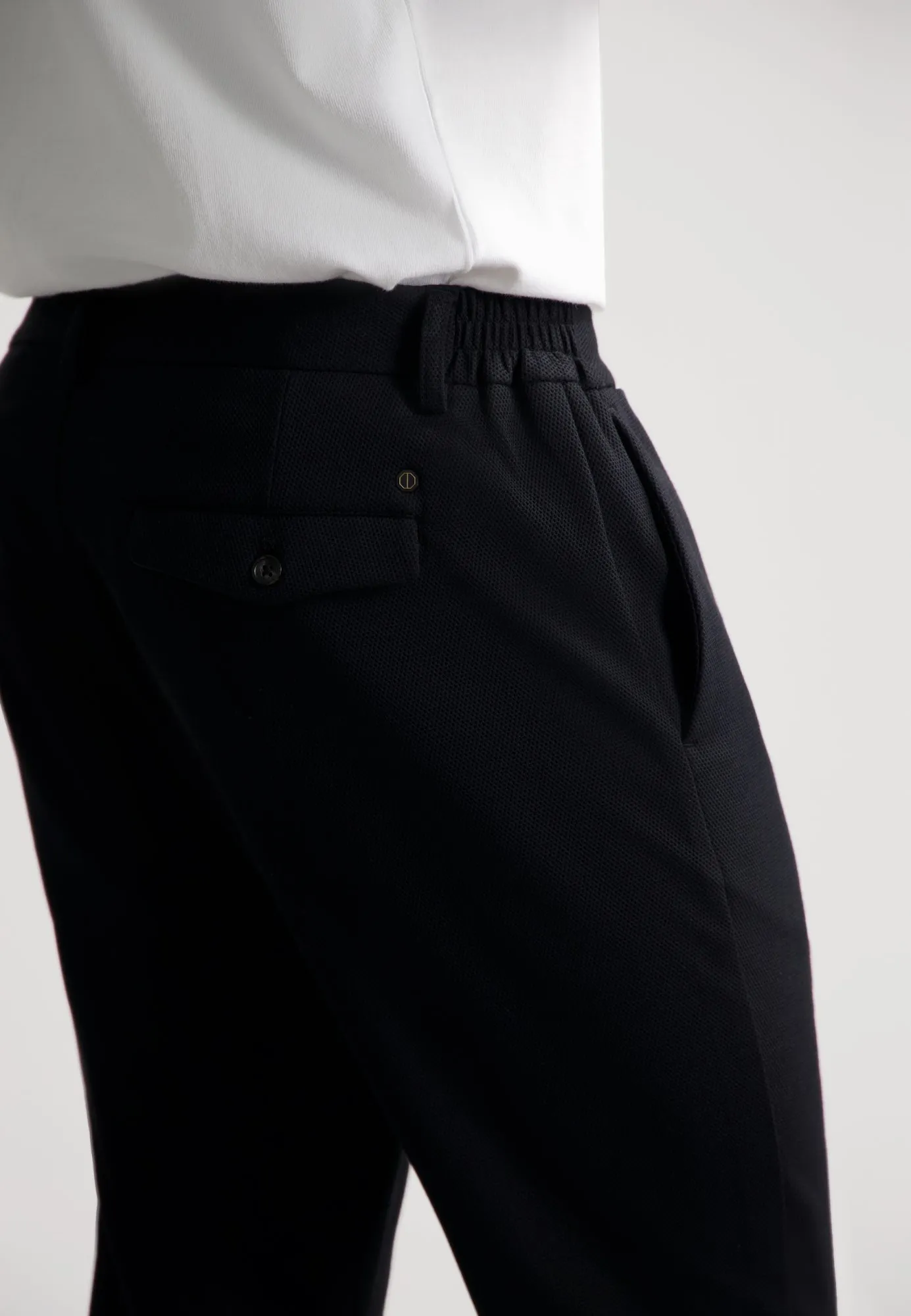 Lancaster Pique Pant in Black