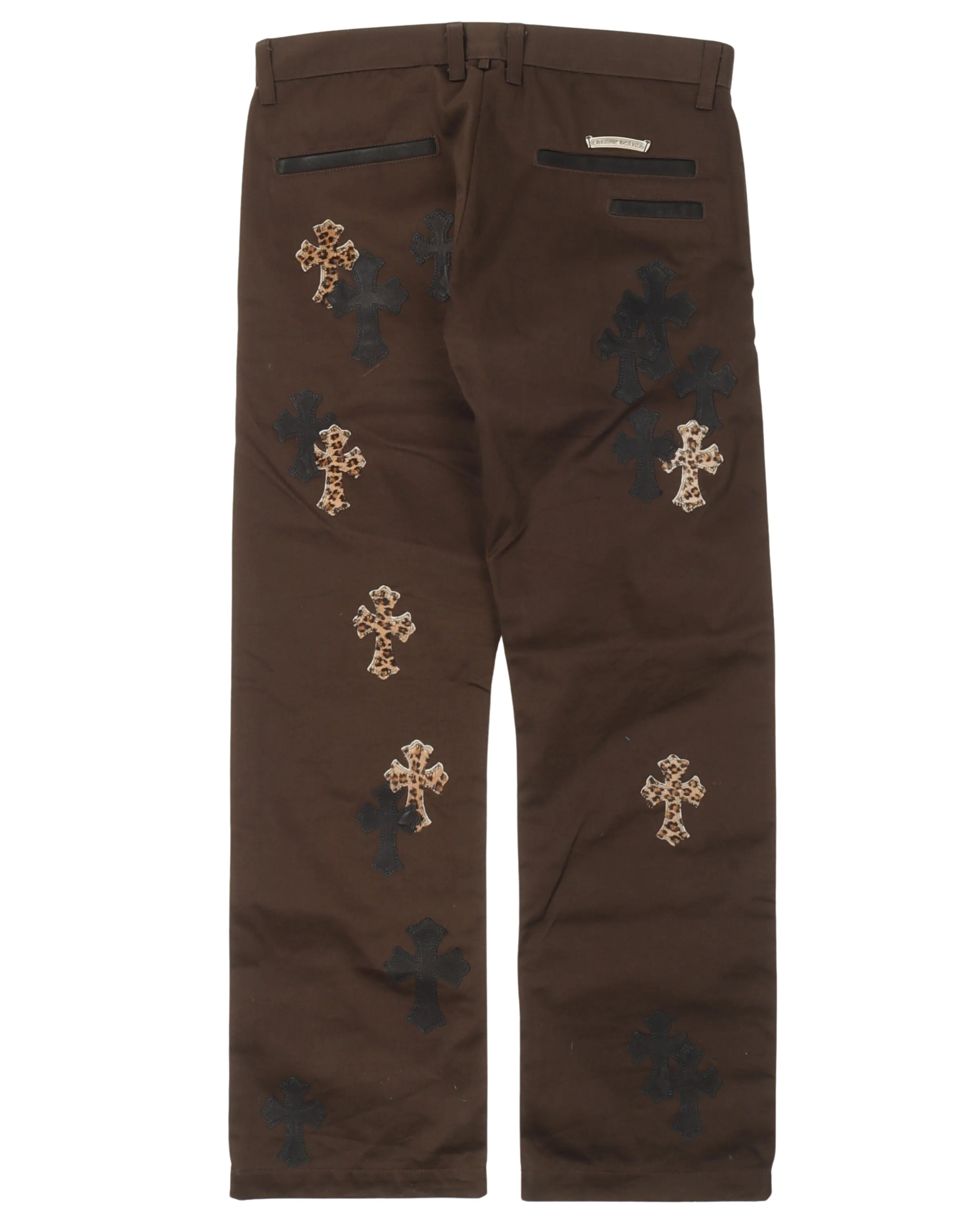 Leather Cross Patch Chino Pants