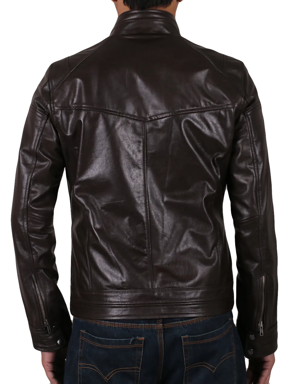 Leather Jackets Hub Mens Genuine Cowhide Leather Jacket (Black, Classic Jacket) - 1501283