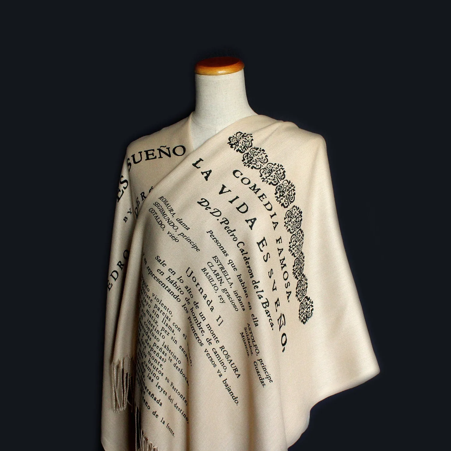 Life Is a Dream (La vida es sueño)  by Pedro Calderón de la Barca Scarf Shawl Wrap. Book Scarf