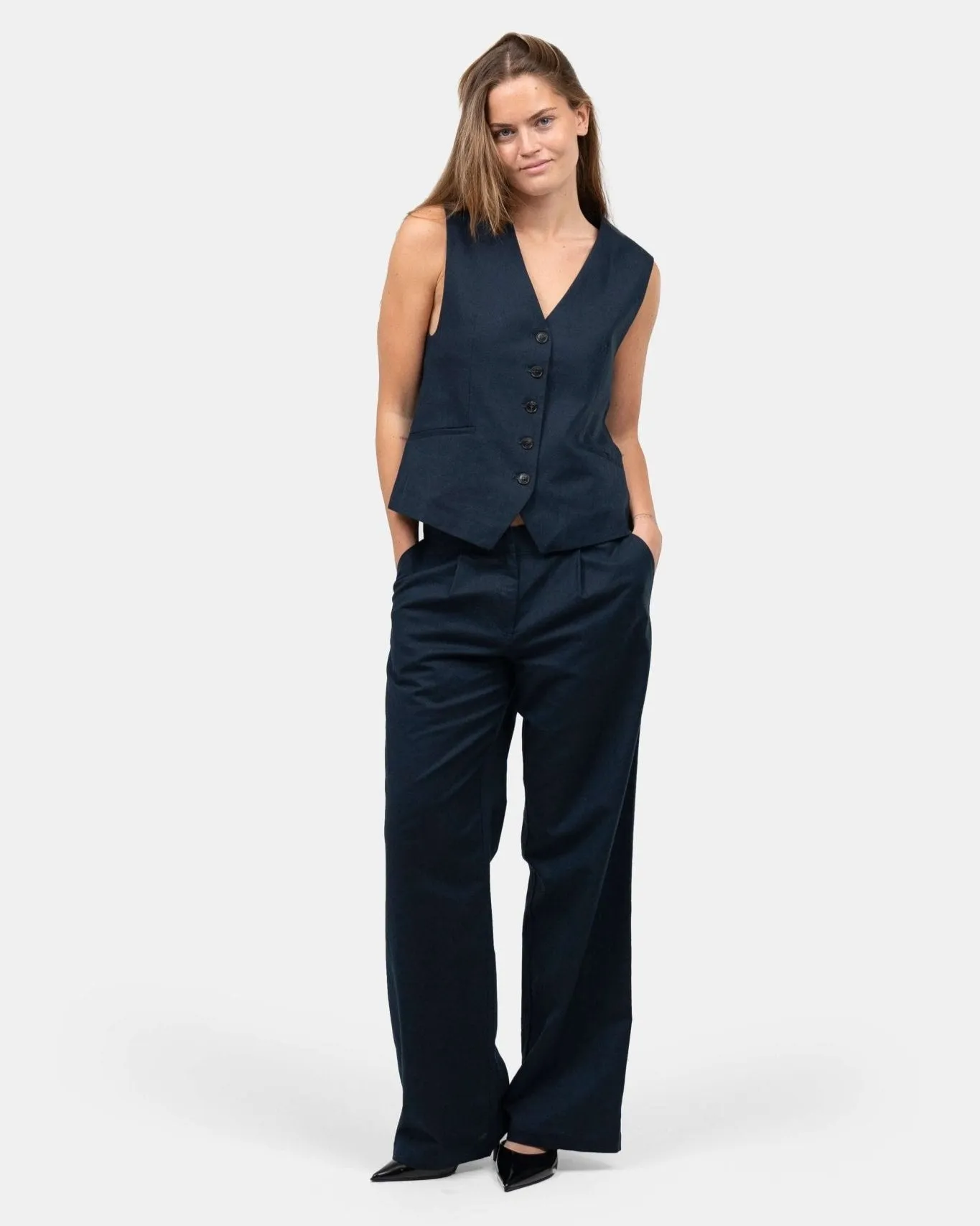 Linen Suit Pants Navy