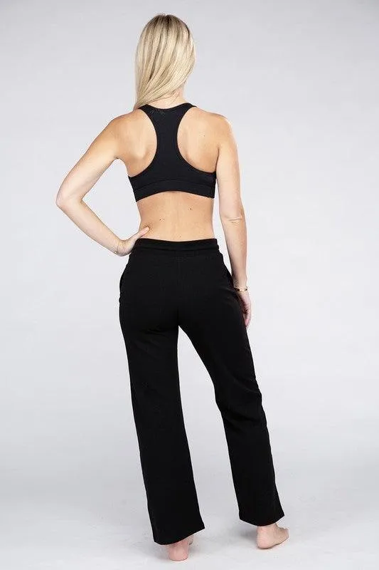 Lounge Wide Pants With Drawstrings