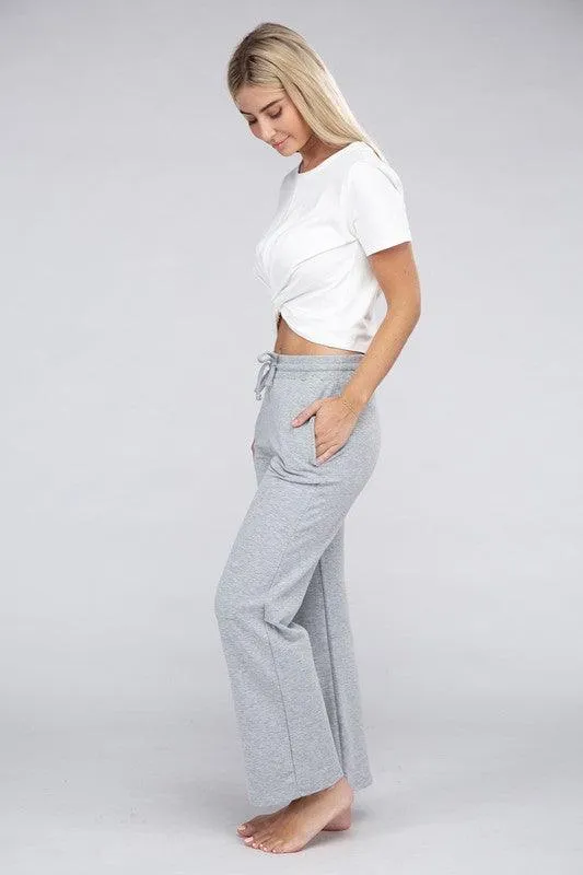 Lounge Wide Pants With Drawstrings