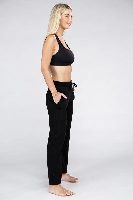 Lounge Wide Pants With Drawstrings