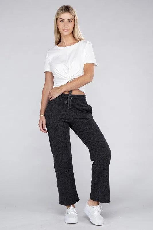 Lounge Wide Pants With Drawstrings