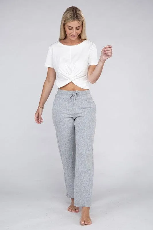 Lounge Wide Pants With Drawstrings