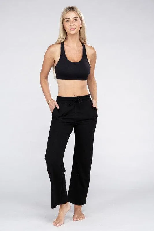 Lounge Wide Pants With Drawstrings