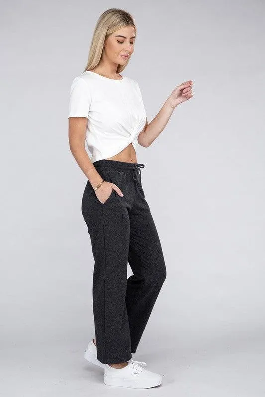 Lounge Wide Pants With Drawstrings