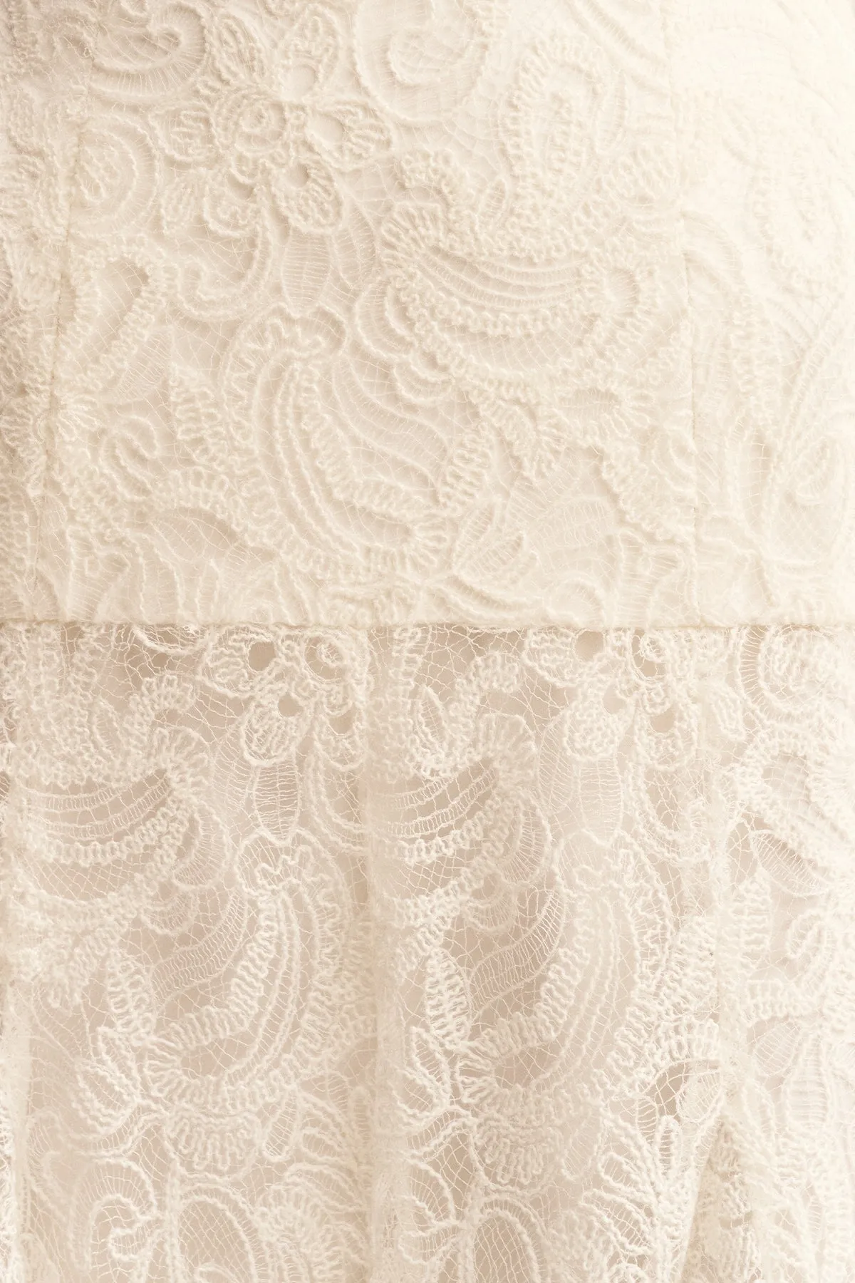 LUMINOUS LACE PANELLED MAXI DRESS - IVORY