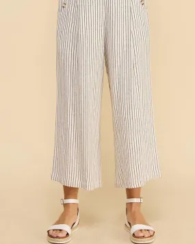 Mabel Stripe Culottes in Natural Black | Natural Black