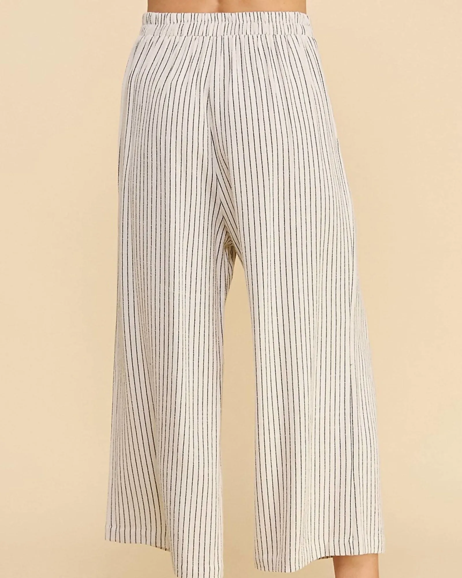 Mabel Stripe Culottes in Natural Black | Natural Black