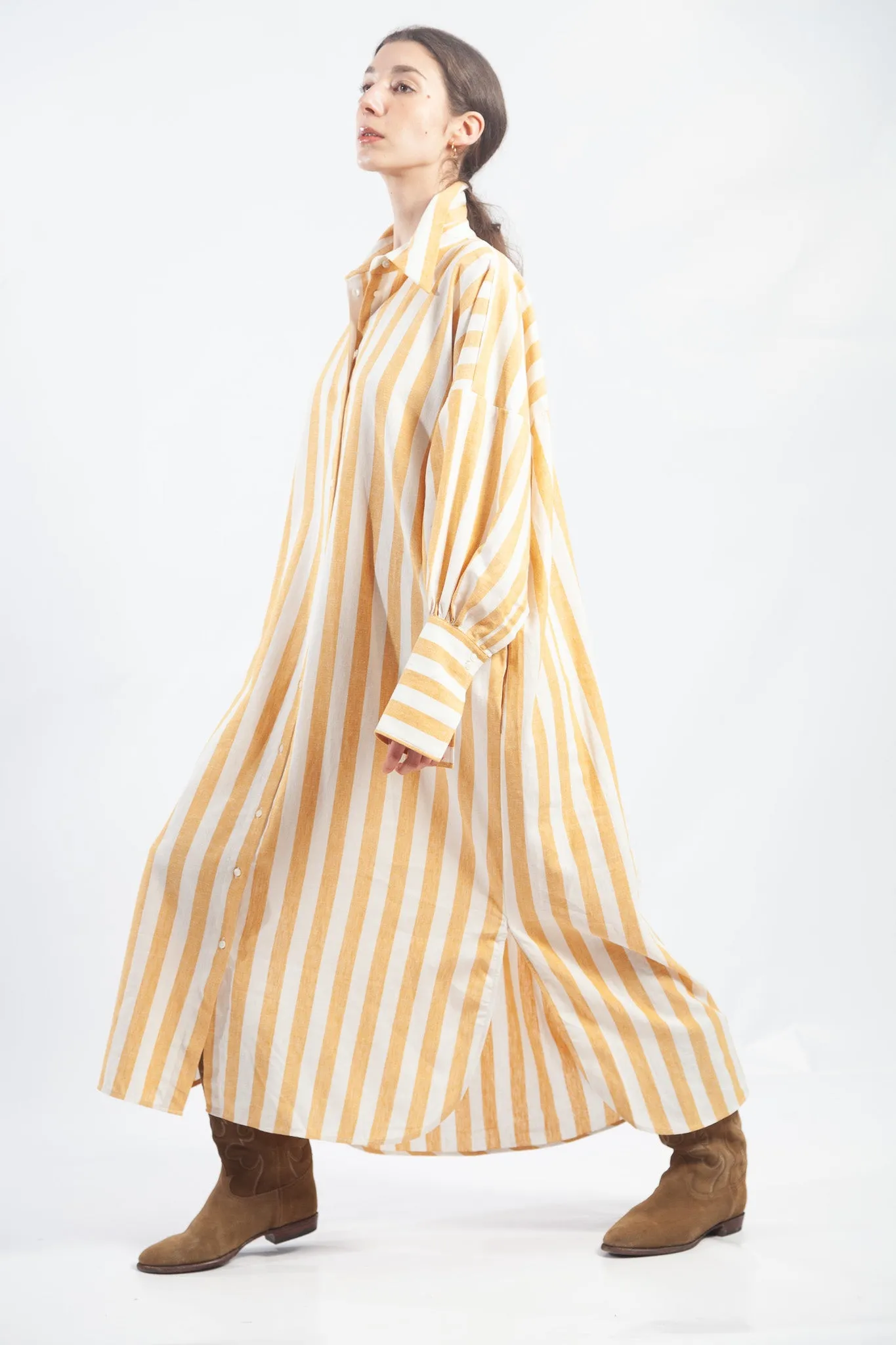 Maldive Ochre Oversize Shirt Dress - ByAdushka