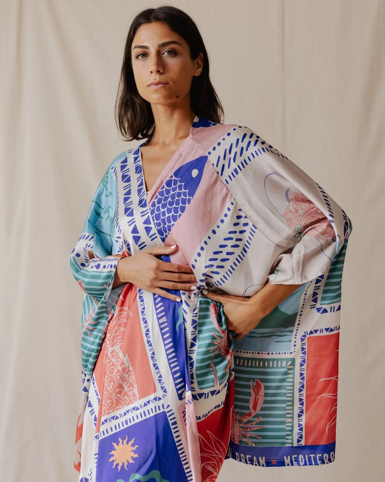 Mediterranean Dream Short Kimono