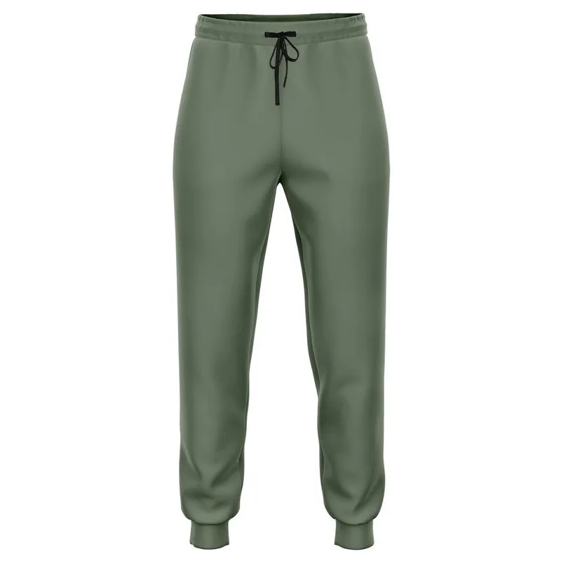 Medium Dark Warm Green Joggers | Unisex | with PLUS sizes | Medium Dark Pale Pastel Warm Green | C15M0Y30K60