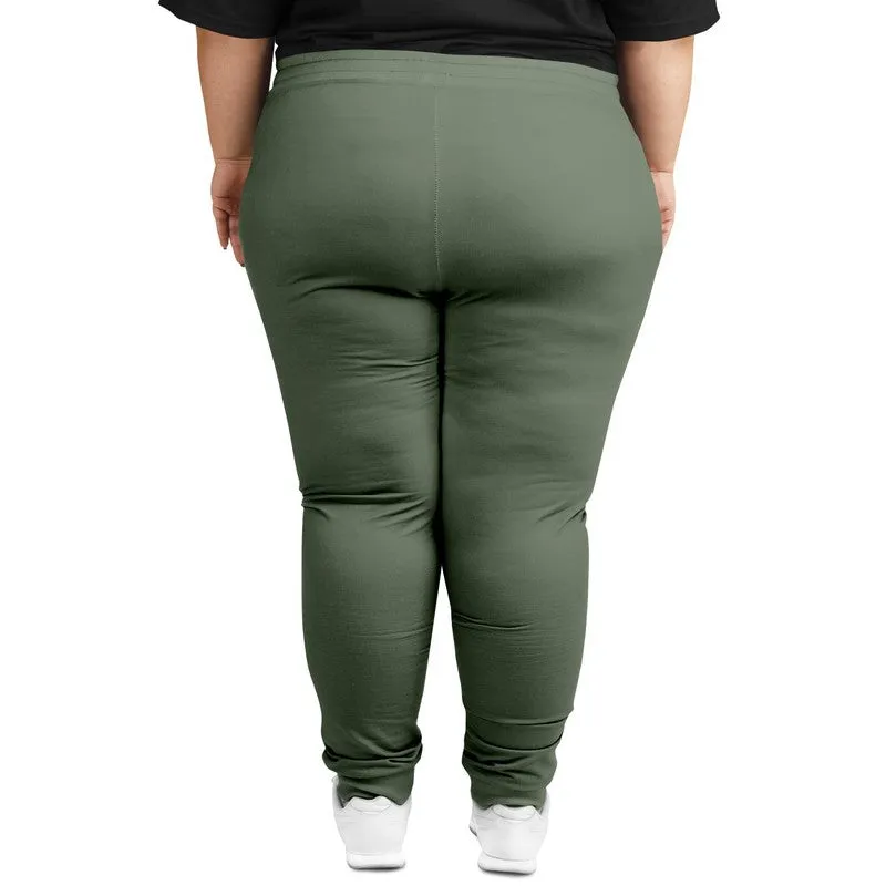 Medium Dark Warm Green Joggers | Unisex | with PLUS sizes | Medium Dark Pale Pastel Warm Green | C15M0Y30K60