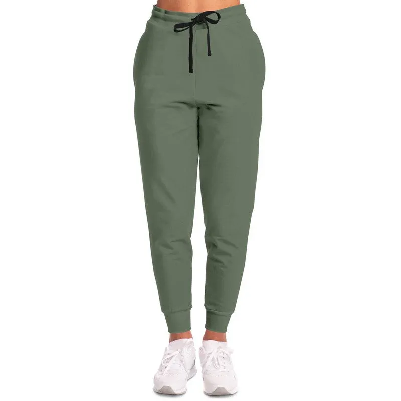 Medium Dark Warm Green Joggers | Unisex | with PLUS sizes | Medium Dark Pale Pastel Warm Green | C15M0Y30K60