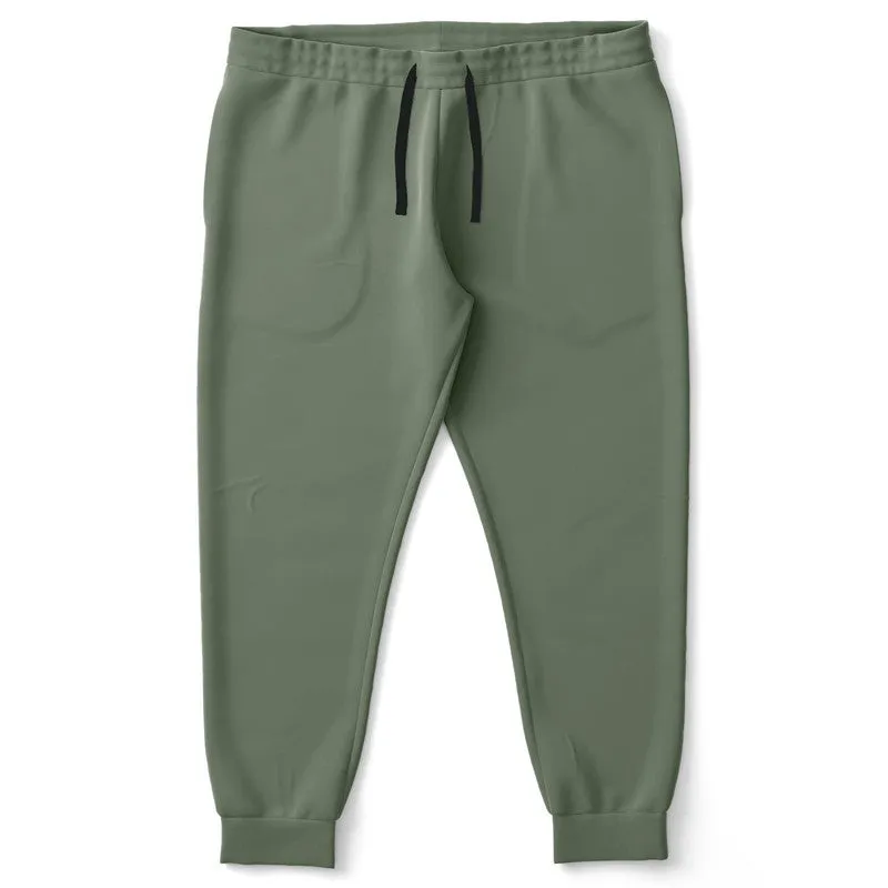 Medium Dark Warm Green Joggers | Unisex | with PLUS sizes | Medium Dark Pale Pastel Warm Green | C15M0Y30K60