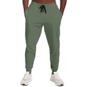 Medium Dark Warm Green Joggers | Unisex | with PLUS sizes | Medium Dark Pale Pastel Warm Green | C15M0Y30K60