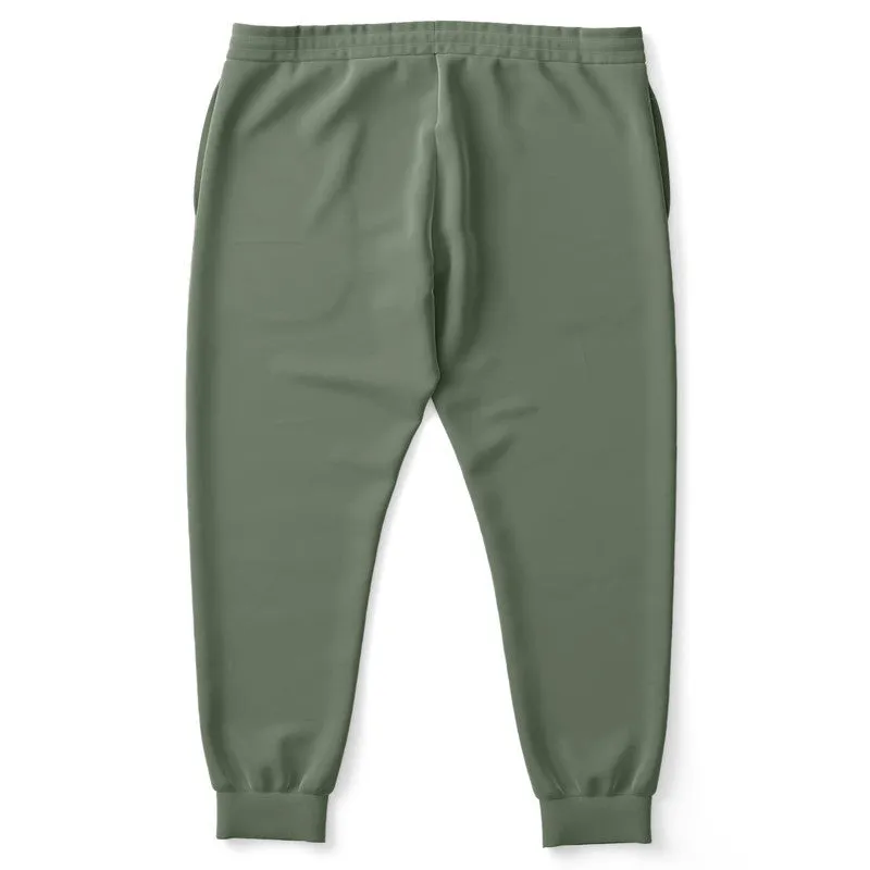 Medium Dark Warm Green Joggers | Unisex | with PLUS sizes | Medium Dark Pale Pastel Warm Green | C15M0Y30K60