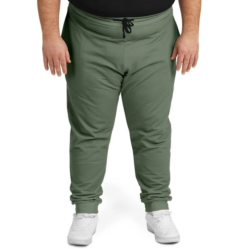 Medium Dark Warm Green Joggers | Unisex | with PLUS sizes | Medium Dark Pale Pastel Warm Green | C15M0Y30K60