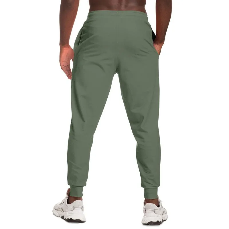 Medium Dark Warm Green Joggers | Unisex | with PLUS sizes | Medium Dark Pale Pastel Warm Green | C15M0Y30K60