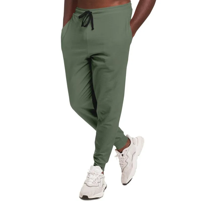 Medium Dark Warm Green Joggers | Unisex | with PLUS sizes | Medium Dark Pale Pastel Warm Green | C15M0Y30K60