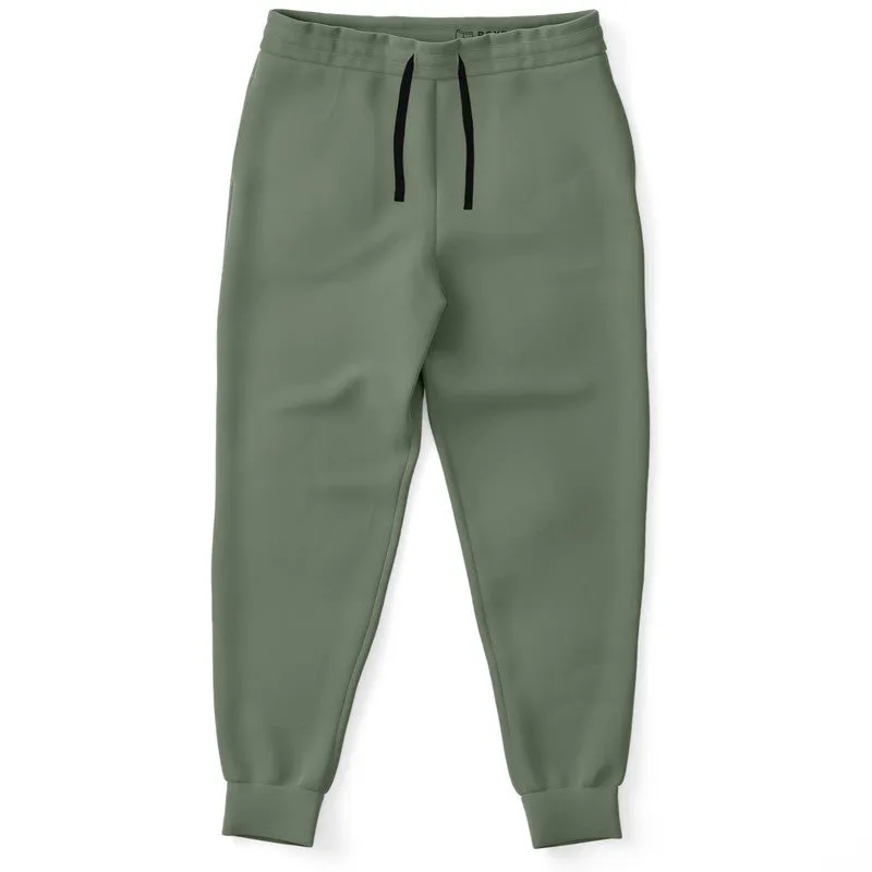 Medium Dark Warm Green Joggers | Unisex | with PLUS sizes | Medium Dark Pale Pastel Warm Green | C15M0Y30K60