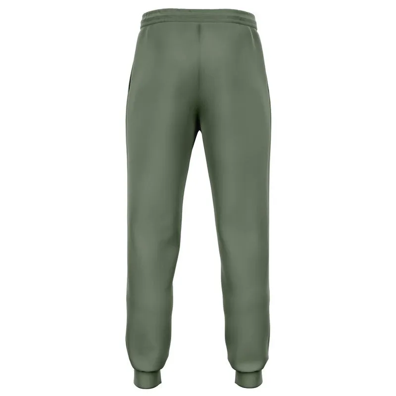 Medium Dark Warm Green Joggers | Unisex | with PLUS sizes | Medium Dark Pale Pastel Warm Green | C15M0Y30K60