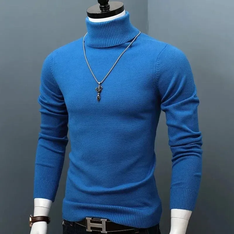 Men Turtle Neck  Slim Fit  Pullover Classic Sweater