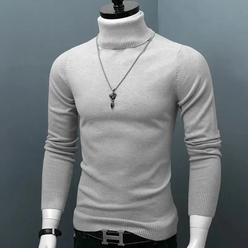 Men Turtle Neck  Slim Fit  Pullover Classic Sweater