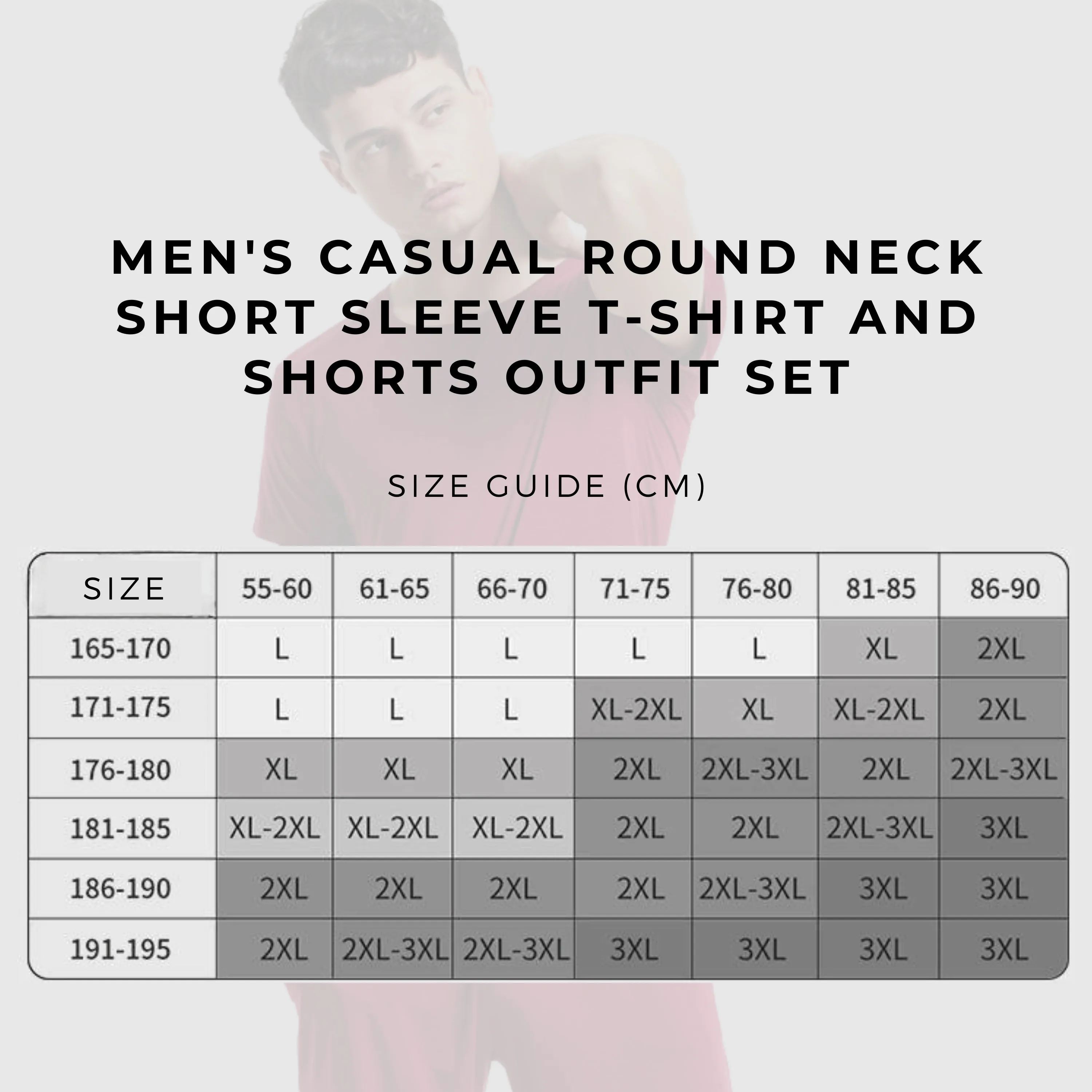 Men's Casual Round Neck Short Sleeve T-Shirt and Shorts Outfit Set