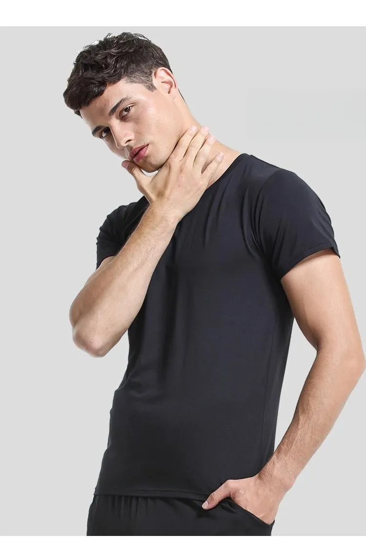 Men's Casual Round Neck Short Sleeve T-Shirt and Shorts Outfit Set