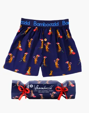 MENS CHRISTMAS MEERKAT BAMBOO BOXER SHORT CRACKER