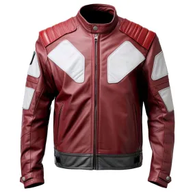 Mens Maroon Café Racer Genuine Sheepskin Motorcycle Leather Jacket