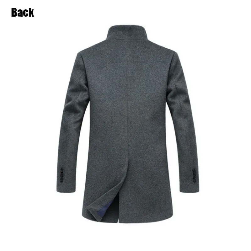 Men's Overcoat Premium Quality Wool Blend Mid Long Trench Coat | XZ1681