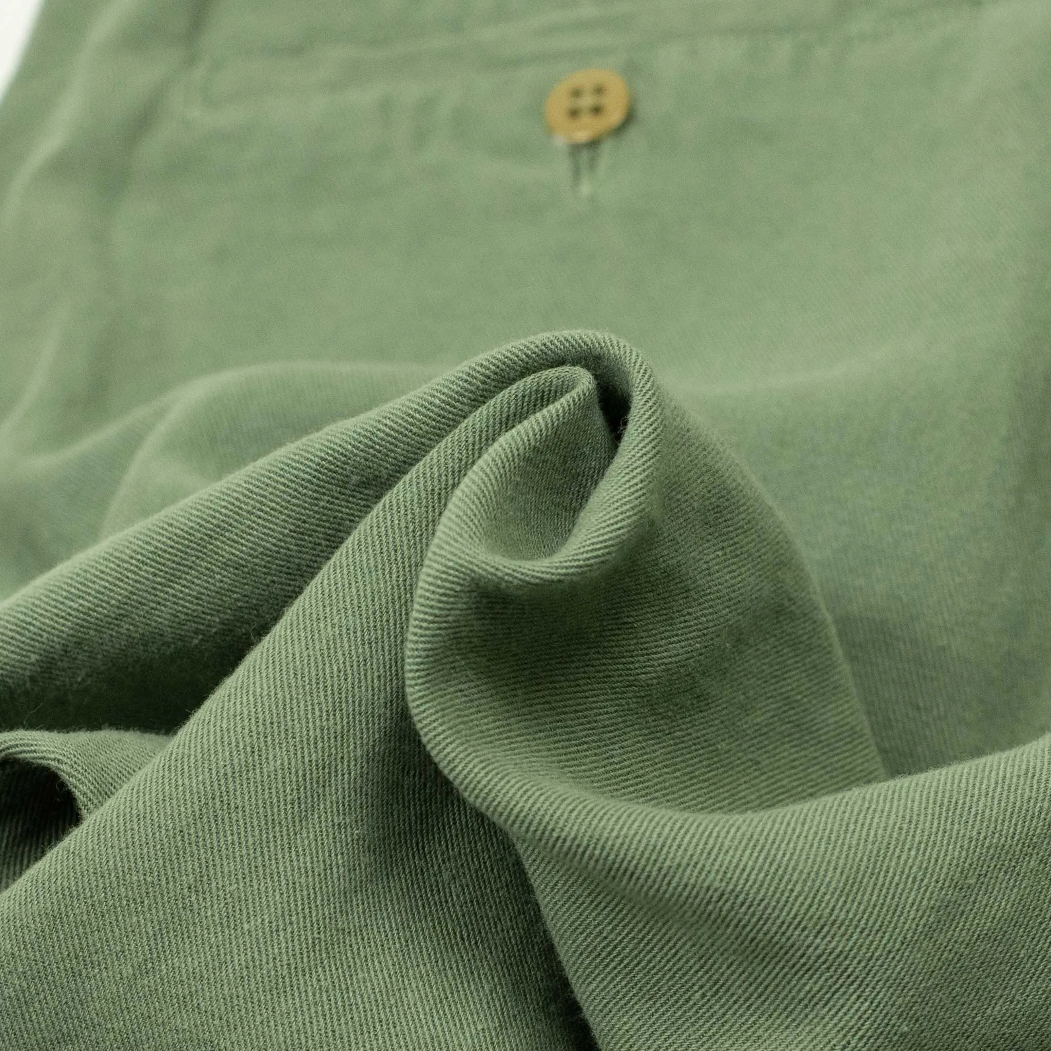 Military chino in faded olive cotton and linen slub twill (restock)