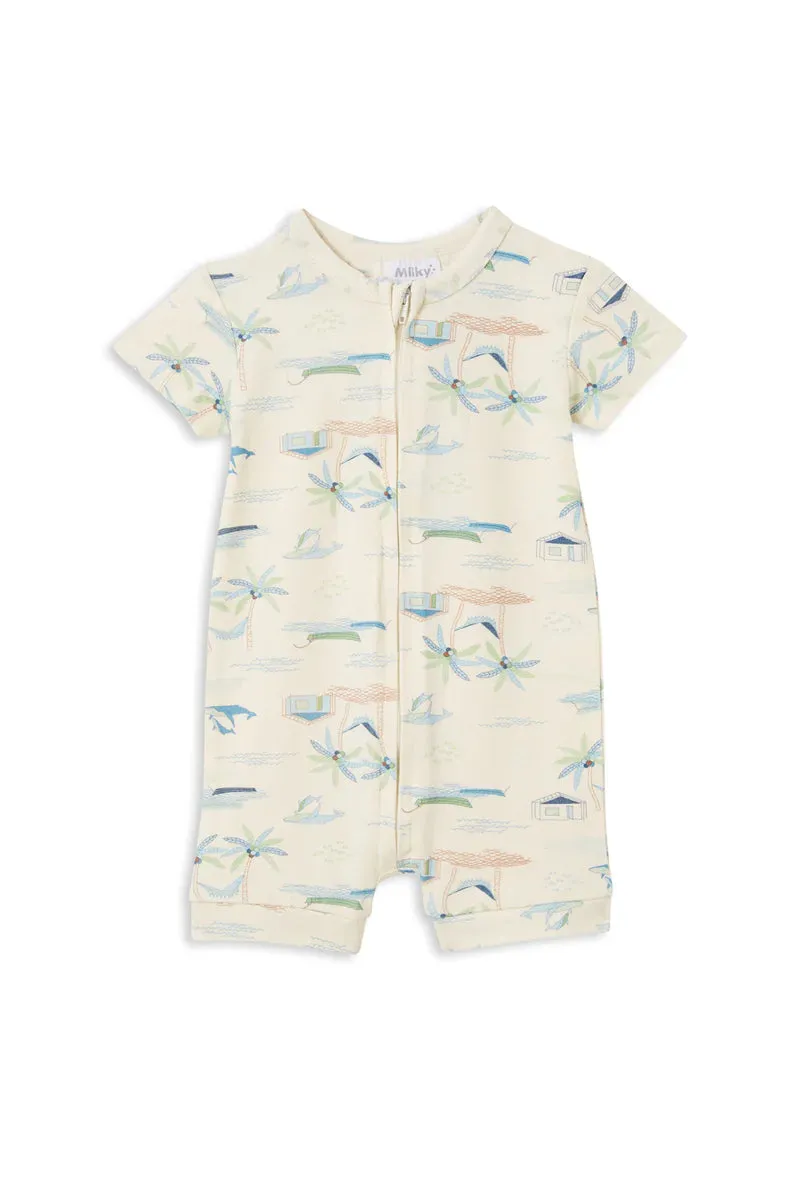 Milky - Fishing Village Zip Romper