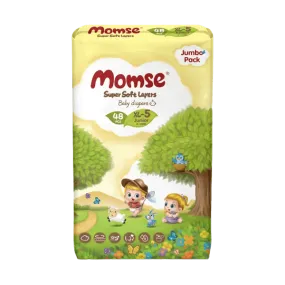 MOMSE BABY DIAPERS XL-5 JUINOR 12-17 KG 48PCS