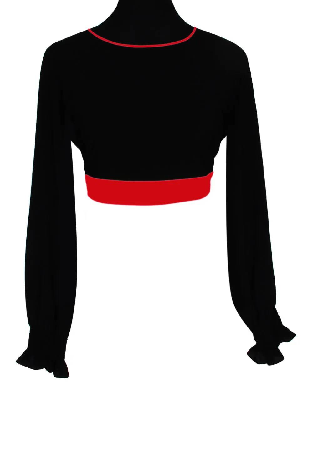 Monochrome - Black Crop Top (Red)