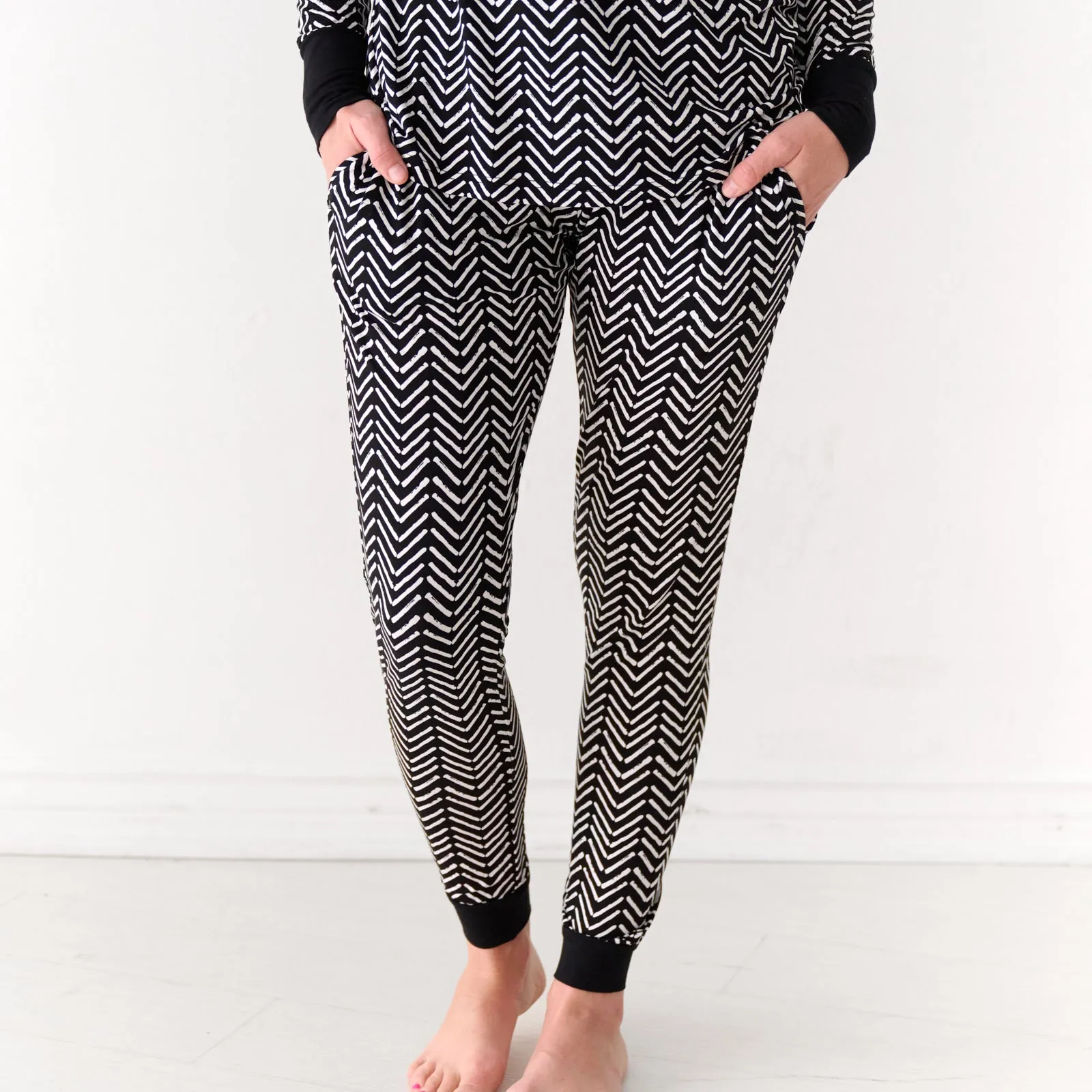 Monochrome Chevron Women's Pajama Pants