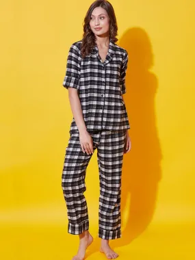 Monochrome Plaid Lounge Set