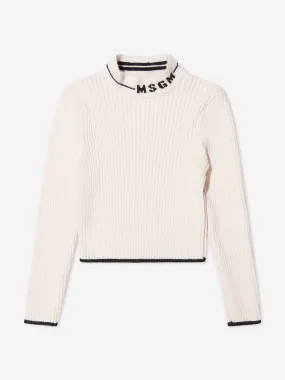 MSGM Girls Wool Knitted Turtleneck Jumper