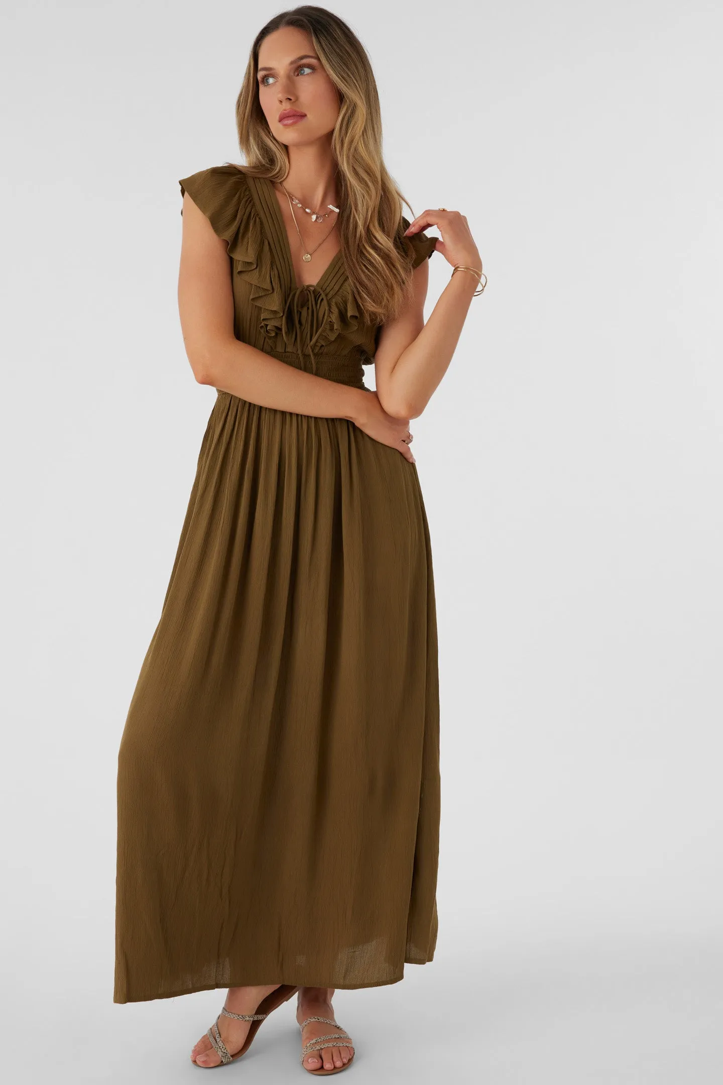 NOLEE SOLID MAXI DRESS