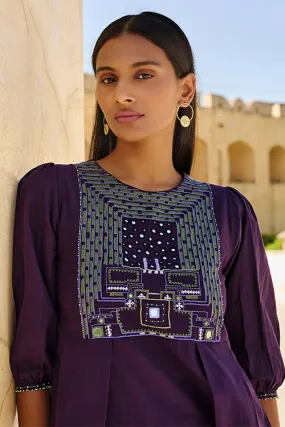 Okhai "Cascades" Hand Embroidered Mirror and Beadwork Pure Cotton Top