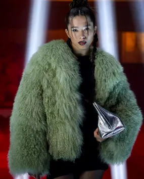 Oversize Green Faux Fur Jacket