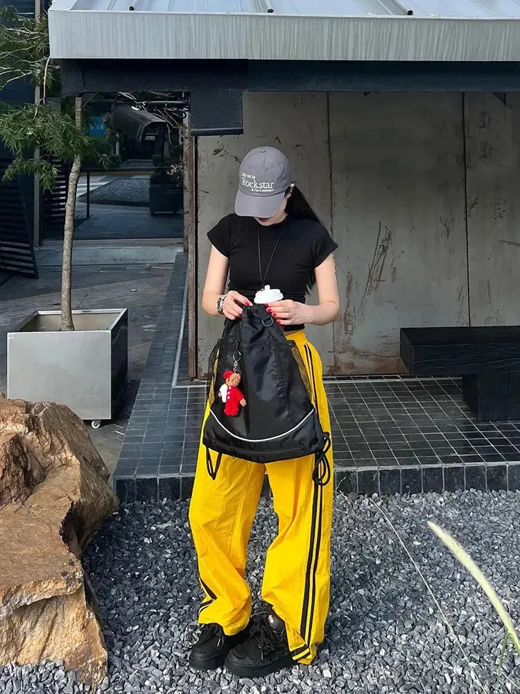 Oversized Y2K Wide Leg Yellow Sweatpant