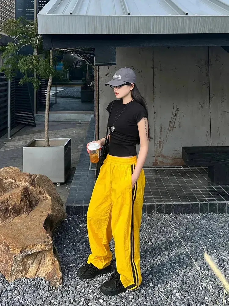 Oversized Y2K Wide Leg Yellow Sweatpant