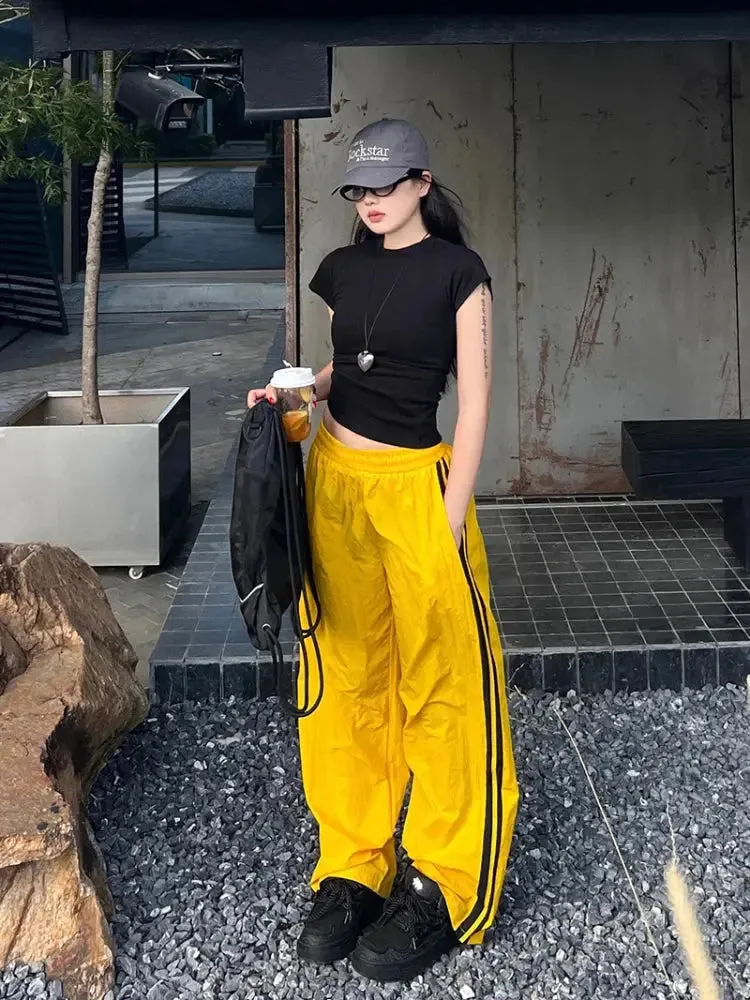 Oversized Y2K Wide Leg Yellow Sweatpant