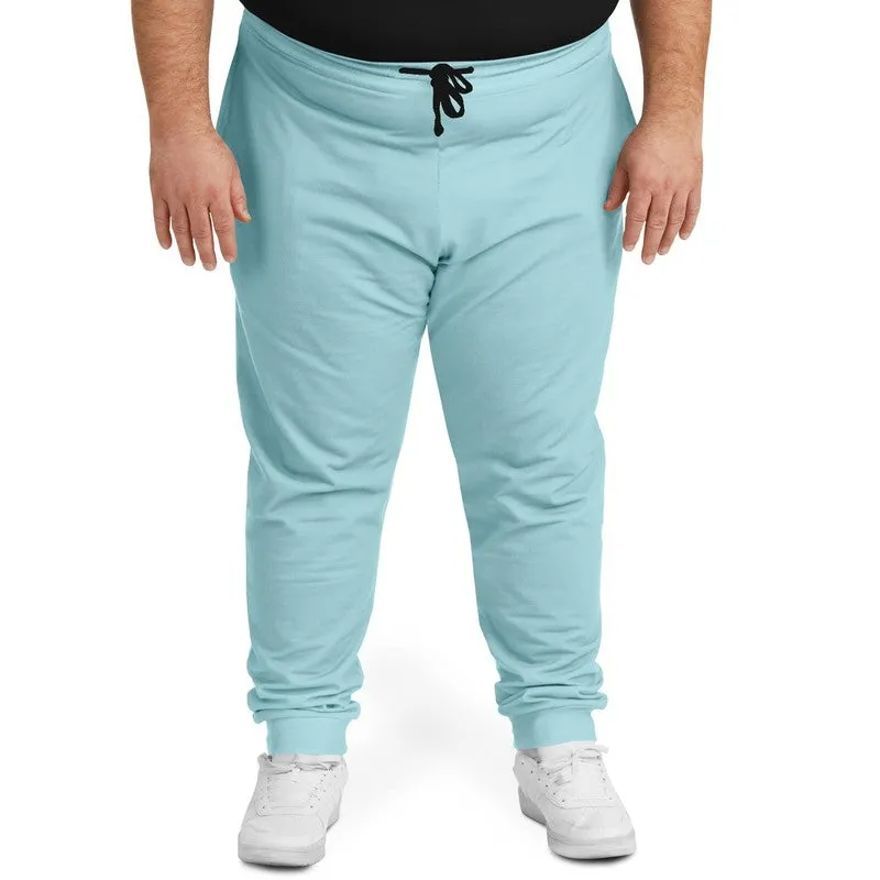 Pale Pastel Warm Cyan Joggers | Unisex | with PLUS sizes | Bright Pale Pastel Warm Cyan | C30M0Y8K0