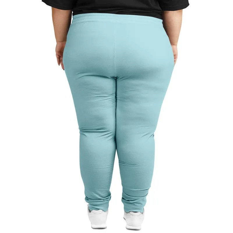 Pale Pastel Warm Cyan Joggers | Unisex | with PLUS sizes | Bright Pale Pastel Warm Cyan | C30M0Y8K0